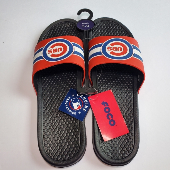 FOCO Chicago Cubs Stripe Raised Slide Sandals Men size 11-12 - Picture 4 of 9